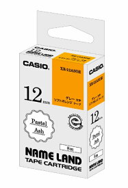 カシオ｜CASIO パステルアッシュテープ NAME LAND（ネームランド） ソフトオレンジ XR-12ASOE [グレー文字 /12mm幅]