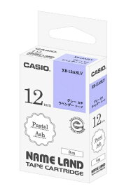 CASIO｜カシオ パステルアッシュテープ NAME LAND（ネームランド） ラベンダー XR-12ASLV [グレー文字 /12mm幅]