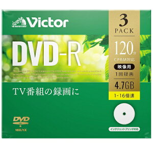 Verbatim�b�o�[�x�C�^�� �^��pDVD-R Victor�i�r�N�^�[�j VHR12JP3J1 [3�� /4.7GB /�C���N�W�F�b�g�v�����^�[�Ή�]