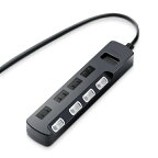 ELECOM｜エレコム TV用 タップ ブラック AVT-K6A-2450BK [5.0m /4個口 /スイッチ付き（個別）][AVTK6A2450BK]