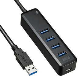 サンワサプライ　SANWA　SUPPLY USB-3H405 USBハブ ブラック [バス＆セルフパワー /4ポート /USB 3.2 Gen1対応][USB3H405BK]