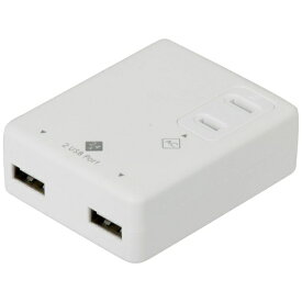 ナカバヤシ｜Nakabayashi スマホ用USB充電コンセントアダプタ＋コンセント 2.4A Digio2 ホワイト TAP-U002W [2ポート]