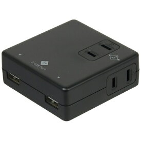 ナカバヤシ｜Nakabayashi スマホ用USB充電コンセントアダプタ＋コンセント 3.4A Digio2 ブラック TAP-U003BK [2ポート]