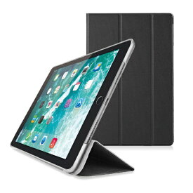 エレコム｜ELECOM iPad 9.7インチ（第6/5世代）用 フラップカバー 背面クリア ソフトレザーフラップ 2アングル スリープ対応 ブラック TB-A18RWVBK