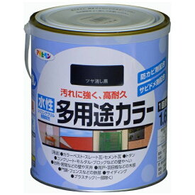 アサヒペン｜Asahipen 水性多用途カラー 1.6L (ツヤ消し黒)
