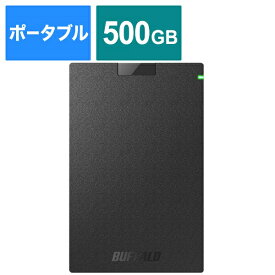 BUFFALO｜バッファロー HD-PCG500U3-BA 外付けHDD USB-A接続 パソコン用(Chrome/Mac/Windows11対応) ブラック [500GB /ポータブル型][HDPCG500U3BA ]