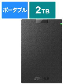 BUFFALO｜バッファロー HD-PCG2.0U3-GBA 外付けHDD USB-A接続 パソコン用(Chrome/Mac/Windows11対応) ブラック [2TB /ポータブル型][HDPCG2.0U3GBA]