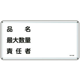 日本緑十字｜JAPAN GREEN CROSS 緑十字　消防・危険物標識　品名・最大数量・責任者　300×600mm　スチール