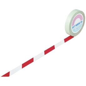 日本緑十字｜JAPAN GREEN CROSS 緑十字　ガードテープ（ラインテープ）　白／赤（トラ柄）　25mm幅×100m