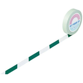 日本緑十字｜JAPAN GREEN CROSS 緑十字　ガードテープ（ラインテープ）　白／緑（トラ柄）　25mm幅×20m