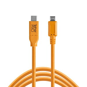 �e�U�[�c�[���Y�bTether Tools USB-C to 2.0 Micro-B 5-Pin (460cm) CUC2515-ORG �I�����W