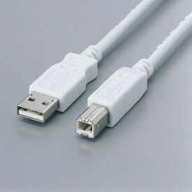 エレコム｜ELECOM 1.5m USB2.0ケーブル 【A】⇔【B】 [フェライトコア内蔵タイプ] （ホワイト） USB2-FS15【rb_ cable_cpn】
