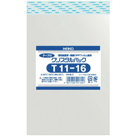 シモジマ｜SHIMOJIMA HEIKO OPP袋 テープ付き クリスタルパック T11-16（100枚入り） 6740800T1116