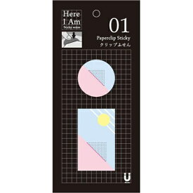 ロジック｜Logic Here I Am!シリーズ クリップふせん 四角＆円形デザインセット MA-001125 ピンクブルー