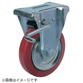 ヨドノ｜YODONO ヨドノ　プレス製固定金具ブレーキ付赤ゴム車　100φ