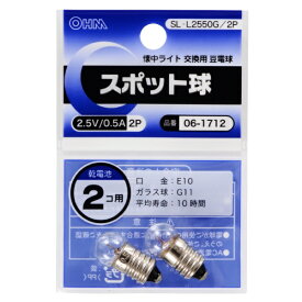 オーム電機｜OHM ELECTRIC SL-L2550G/2P 電球スポット球 クリア [E10 /豆電球形 /2個]