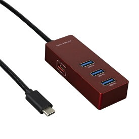 ナカバヤシ｜Nakabayashi UH-C3154 USBハブ レッド [バスパワー /4ポート /USB 3.1 Gen1対応][UHC3154R]