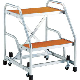 トラスコ中山｜TRUSCO NAKAYAMA TRUSCO　アルミ製作業用踏台　マグネット保持キャスター付　高さ0．6m2段