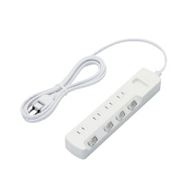 ELECOM｜エレコム タップ ホワイト T-K6CA-2425WH [2.5m /4個口 /スイッチ付き（個別）][TK6CA2425WH]