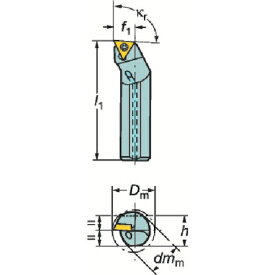 サンドビック｜Sandvik コロターン107　ポジチップ用ボーリングバイト A10K-STFCR09