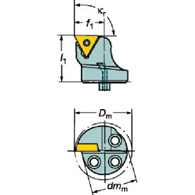 サンドビック｜Sandvik コロターンSL　コロターン107用カッティングヘッド 570-STFCR-16-11-B1
