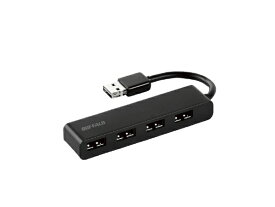 BUFFALO｜バッファロー BSH4U318D2 USBハブ ブラック [バスパワー /4ポート /USB2.0対応][BSH4U318D2BK]