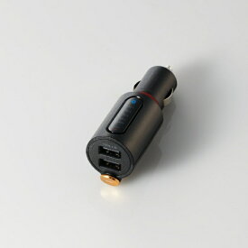 ELECOM｜エレコム FMトランスミッター/Bluetooth/USB2ポート付/2.4A/おまかせ充電/重低音モード付/4チャンネル ブラック LAT-FMBTB03BK