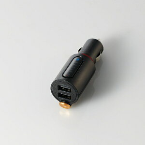 ELECOM�b�G���R�� Bluetooth FM�g�����X�~�b�^�[ 12/24V�ԑΉ� USB2�|�[�g�}���[�d�Ή� 3.4A �d�ቹ���[�h���� �X�}�z�E�^�u���b�g���y�Đ� ���X�g�������@�\ �u���b�N �u���b�N LAT-FMBTB04BK