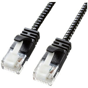 �T�����T�v���C�bSANWA SUPPLY LAN�P�[�u�� �ߐ܂�h�~ �׌a���b�V�� �u���b�N���z���C�g KB-T6AME-05BKW [5m /�J�e�S���[6A /���b�V��]