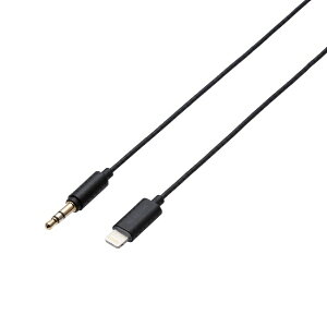 ELECOM�b�G���R�� AUX�P�[�u�� �I�[�f�B�I�P�[�u�� �X�e���I �~�j�W���b�N �X���� ( ���C�g�j���O / Lightning �[ 3�� �~�j�v���O ) �X�g���[�g �� 3.5mm 1m �u���b�N �� AX-L35D10BK �u���b�N