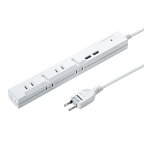 サンワサプライ｜SANWA SUPPLY スリムタップ ホワイト TAP-SLIM5U-3 [3.0m /5個口 /スイッチ無 /2ポート][TAPSLIM5U3]