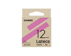 CASIO｜カシオ ラベルライターテープ Lateco（ラテコ） ピンク XB-12PK [黒文字 /12mm幅]