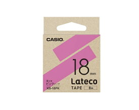 CASIO｜カシオ ラベルライターテープ Lateco（ラテコ） ピンク XB-18PK [黒文字 /18mm幅]