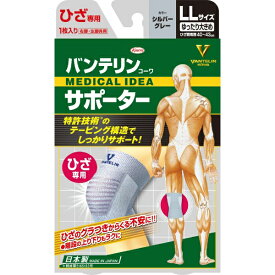 KOWA｜興和 バンテリンコーワサポーター ひざ専用 ゆったり大きめLL（左右共用・1枚入り） シルバーグレー