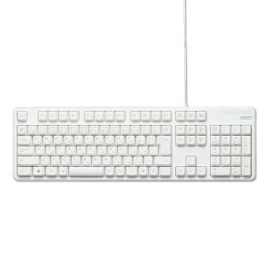 ELECOM�b�G���R�� �L�[�{�[�h �z���C�g TK-FCM104XWH [�L�� /USB]�yrb_ keyboard_cpn�z
