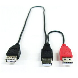 GROOVY｜グルービー 0.52m［USB-A オス→メス USB-A］Y字型USB延長ケーブル GM-UH009Y ブラック