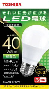 ���ŁbTOSHIBA LED�d�� LDA4N-G/40V1 [E26 /��ʓd���` /40W���� /�����F /1�� /�S�����^�C�v]