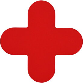 日本緑十字　JAPAN　GREEN　CROSS 緑十字　路面表示ステッカー　十字型　赤　150×150mm　10枚組　PVC 403033