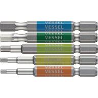 ベッセル｜VESSEL ベッセル　剛彩ビット　5本組　（片頭ヘックス）　アソート65mm GS5P-31