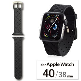 エレコム｜ELECOM Apple Watch バンド Series 7/6/5/4/3/2/1、SE対応 41mm 40mm 38mm シリコン イントレチャート ベルト ブラック AW-40BDSCIBK[AW40BDSCIBK]