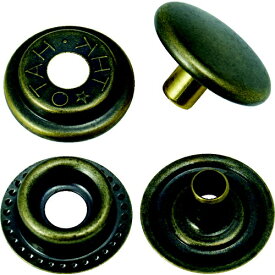 トラスコ中山｜TRUSCO NAKAYAMA TRUSCO　ハトメボタン　金ブロンズメッキ　15mm　10組入り P-THB15-GBM