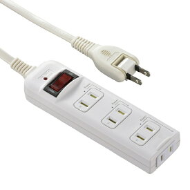 オーム電機｜OHM ELECTRIC 発煙ガードスイッチ付タップ 白 HS-T43HJ3-W [3.0m /4個口 /スイッチ付き（一括）][HST43HJ3W]