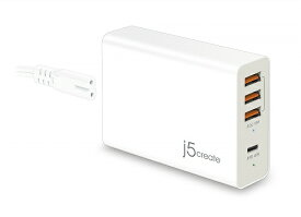j5 create｜ジェイファイブクリエイト 63W Supercharger スマホ用USB充電コンセントアダプタ ホワイト JUP4263 [4ポート /USB Power Delivery対応]