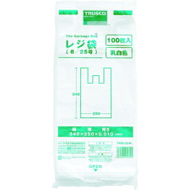 トラスコ中山｜TRUSCO NAKAYAMA レジ袋 とって付マチ付 TRB8-25-W 乳白 [100枚 /半透明]