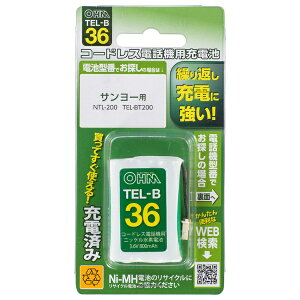 �I�[���d�@�bOHM ELECTRIC �R�[�h���X�d�b�@�p�[�d�r �������^�C�v TEL-B36[TELB36]