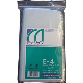 酒井化学工業｜SAKAI CHEMICAL チャック付ポリエチレン袋　「ミナジップ」　MZE4 （1袋200枚）