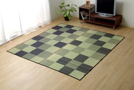 イケヒコ｜IKEHIKO い草ラグカーペット 『Fブロック2』 グレー