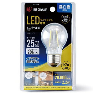 IRIS OHYAMA�b�A�C���X�I�[���} LED�t�B�������g�d�� �~�j�{�[�����^�C�v LDG2N-G-FC [E26 /�~�j�{�[���d���` /25W���� /�����F /1��]