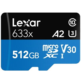 レキサー｜Lexar microSDXCカード High-Performance（ハイパフォーマンス） 633x LSDMI512BBJP633A [Class10 /512GB][LSDMI512BBJP633A]