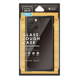 PGA｜ピージーエー iPhone 11 Pro 5.8インチ用　クリアガラスタフケース　スクエア型　ブラック PG-19AGT10BK